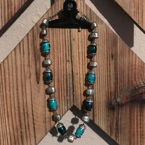 Turquoise and silver necklace